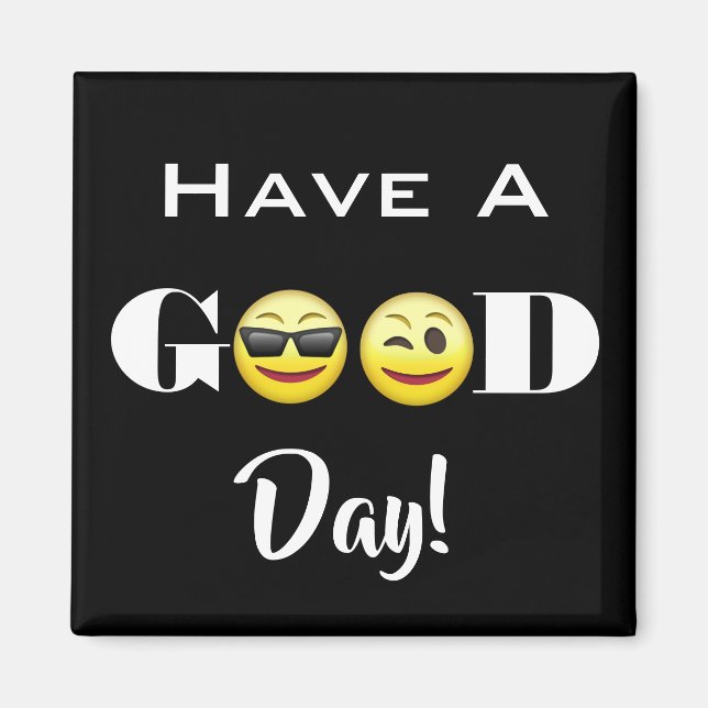 Aimant "Bonne Journée" Emojis (Devant)