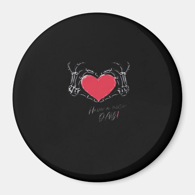 Aimant Bonne Journée ! Squelette Mains Avec Coeur Classiq (Devant)