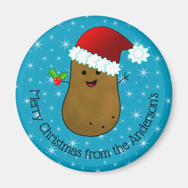 Aimant Bonne Pomme de terre de Noël personnalisée (Devant)