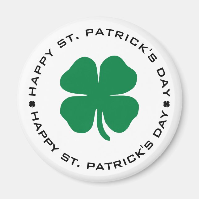 Aimant Bonne St. Patrick's Day Shamrock Lucky Charm (Devant)