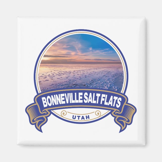 Aimant Bonneville Salt Flats Utah Insigne de voyage (Devant)