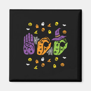 Aimant Boo Hands American Sign Language Pride ASL Hallowe