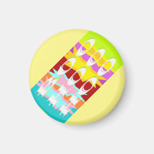 Aimant Boo Hoo design couleurs flash texte blanc