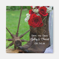 Boots de cowboy Rose rustiques Mariage Sauvez la d