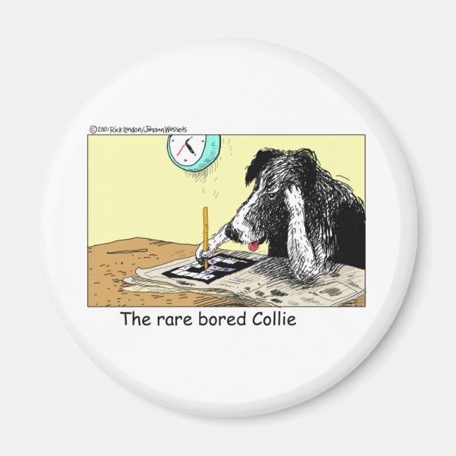 Aimant Bordure Bored Collie Drôle Cadeaux Tee - shirts Ob (Devant)