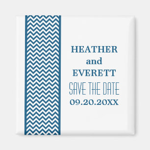 Aimant Bordure Chevron bleu Enregistrer l'aimant Date