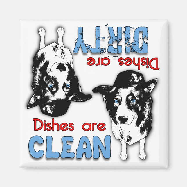 Aimant Bordure Collie Amoureux de les chiens Lave-vaissel (Devant)