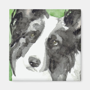 Aimant Bordure Collie Aquarelle