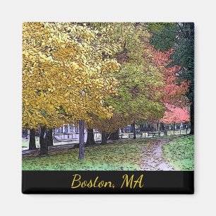 Aimant Boston, Massachusetts Fall Foliage Comic Art