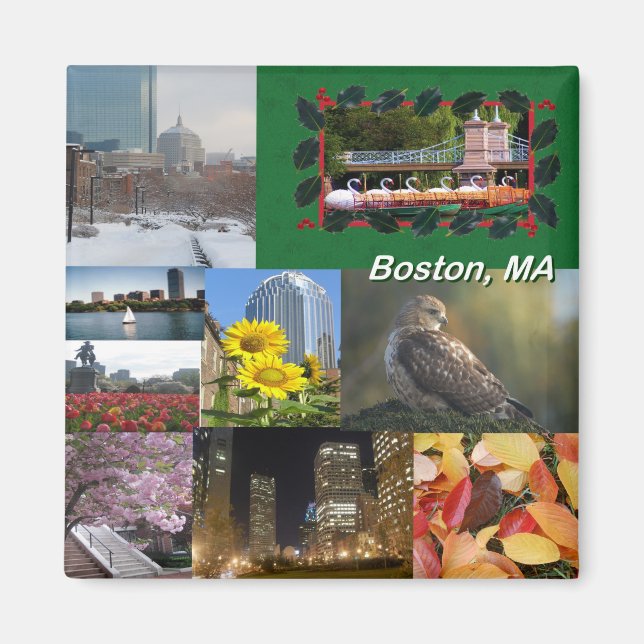 Aimant Boston, Massachusetts Photo Collage (Devant)