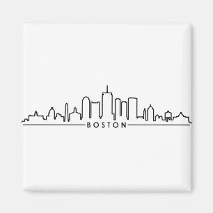 Aimant BOSTON Massachusetts USA City Skyline Silhouette