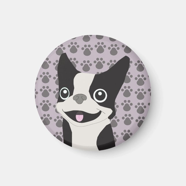 Aimant Boston Terrier, Purple lavender (Devant)