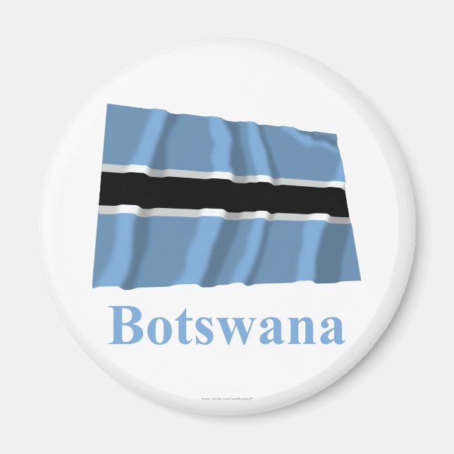 Aimant Botswana - Drapeau avec nom (Devant)