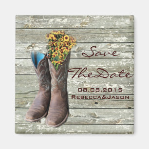 Aimant bottes de cowboy mariage campagnard ouest enregist