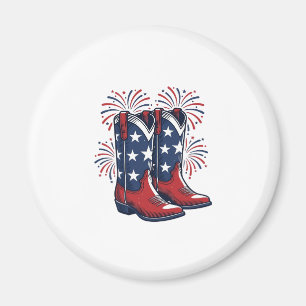 Aimant Bottes de cowboy patriotiques conception de chemis