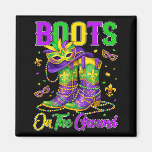 Aimant Bottes de Mardi Gras sur le terrain Cowgirl Wester
