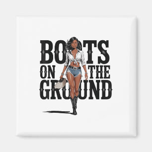 Aimant Bottes Sur Le Sol Black Cowgirl Melanin Femmes