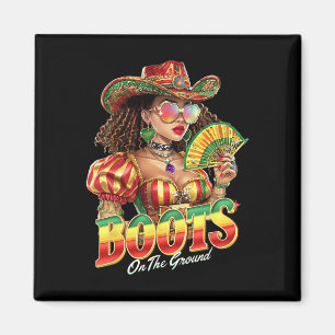 Aimant Bottes Sur Le Sol JunetDix Black Cowgirl Weste