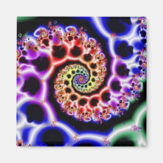 Aimant Boucles de fruits | Arc-en-ciel Fractal Art (Devant)