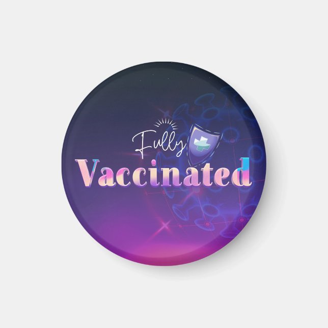 Aimant Bouclier holographique entièrement vacciné (Devant)