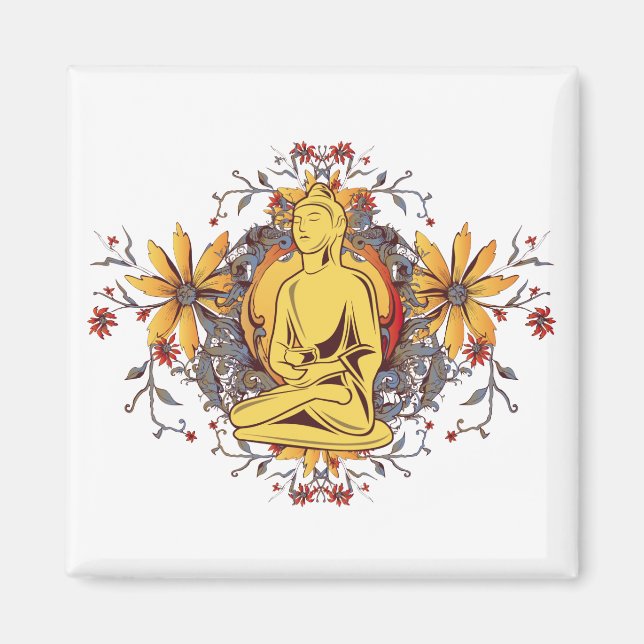 Aimant Bouddha de médecine en méditation (Devant)
