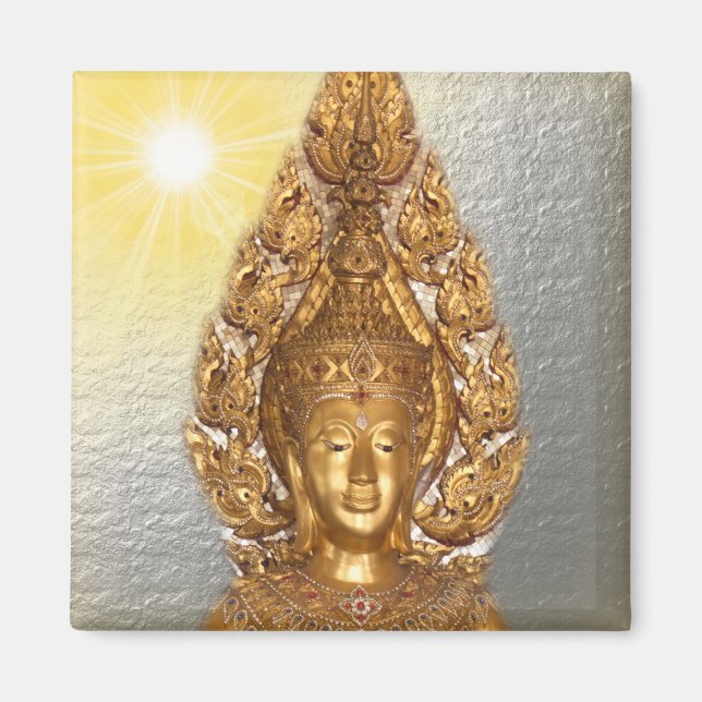 Aimant bouddha en argent (Devant)