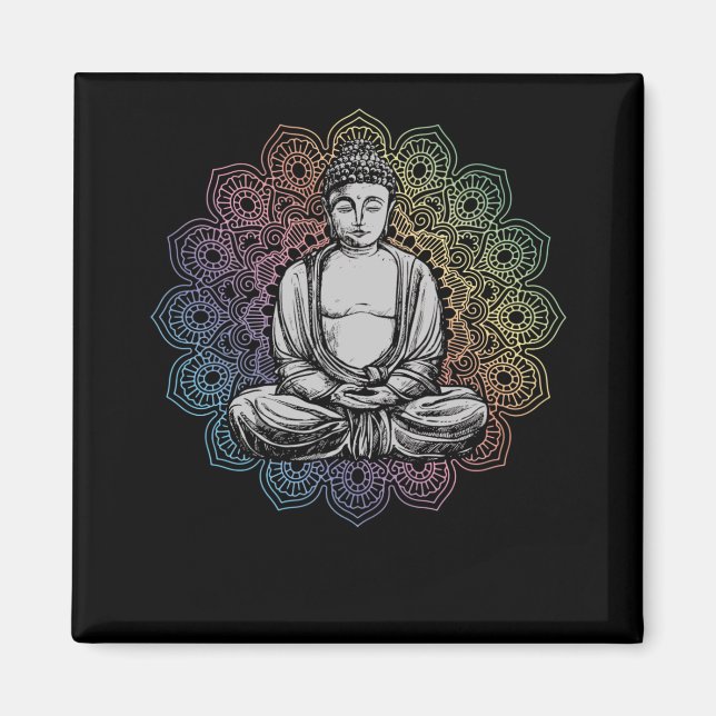 Aimant Bouddha Mandala Yoga Bouddhisme spirituel (Devant)