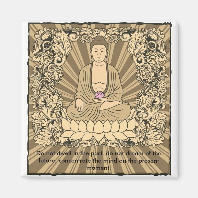 Aimant Bouddha personnalisé vintage (Devant)