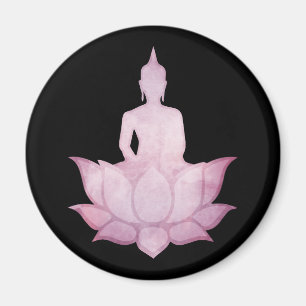 Aimant Bouddha sur Lotus Pink
