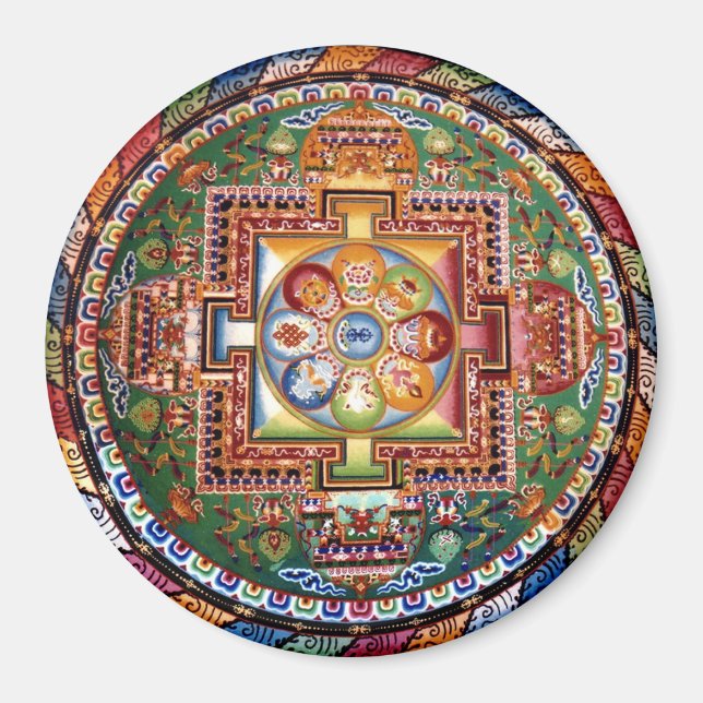Aimant Bouddhisme tantrique tibétain vintage Mandala (Devant)