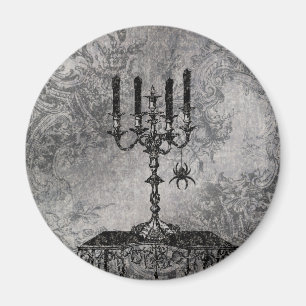 Aimant Bougie gothique avec araignée, Halloween