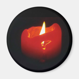 Aimant - Bougie rouge avec flamme