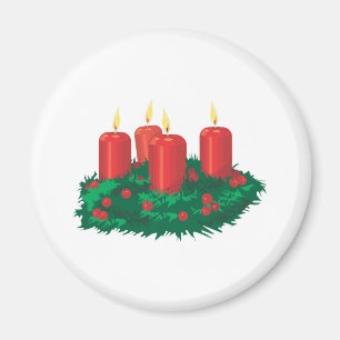 Aimant Bougies rouges de Noël