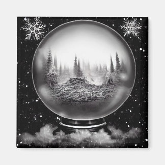 Aimant Boule de paysage hivernal