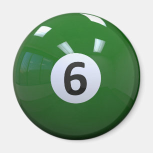 Aimant Boule de piscine de billard de no. 6 de vert