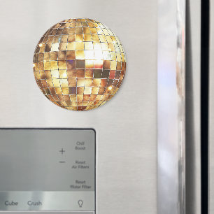 Aimant Boule disco en or