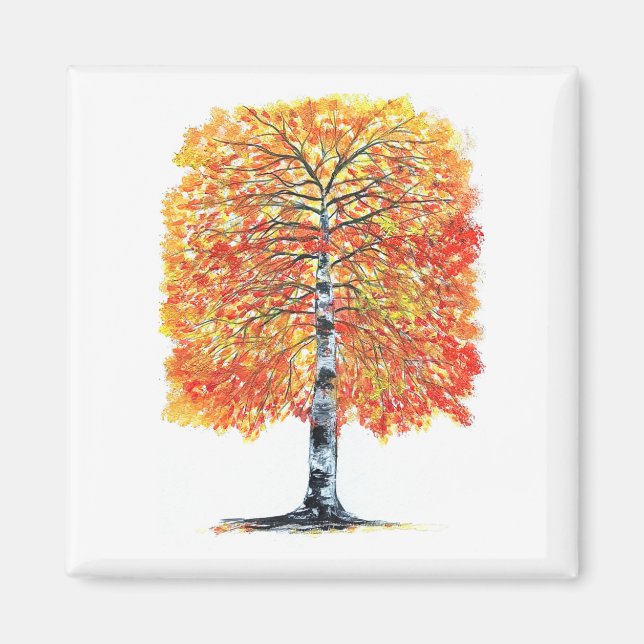 Aimant Bouleau à feuilles d'automne (Devant)