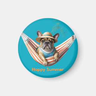 Aimant Bouledogue français Palme Plage Bouledogue Françai