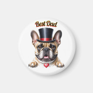 Aimant Bouledogue français Papa Fête des pères Bulldogue
