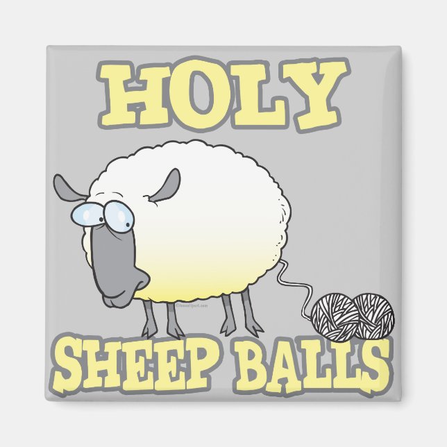 Aimant boules de moutons saintes drôles démêlant les fils (Devant)