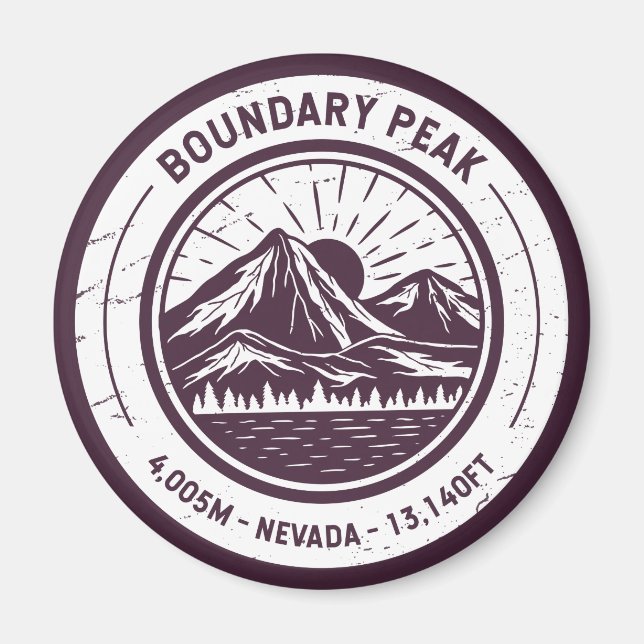 Aimant Boundary Peak Nevada Randonnée Ski (Devant)