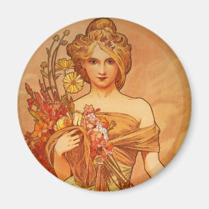 Aimant Bouquet d'Alphonse (Alfons) Mucha