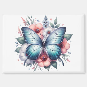 Aimant Bouquet de fleurs papillon vibrant Art-96283