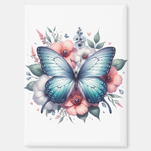 Aimant Bouquet de fleurs papillon vibrant Art-96283