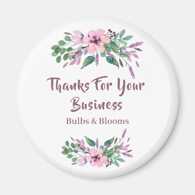 Aimant Bouquet floral de jardin "Merci" (Devant)