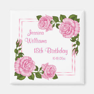 Aimant Bouquets d'angle rose joli pour 18 ans