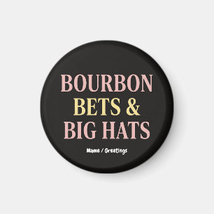 Aimant Bourbon Bets & Big Hats Retro Social Club Cheval