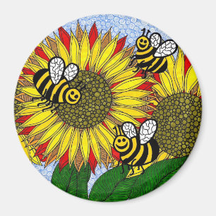 Aimant Bourdons et tournesols