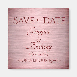 Aimant Bourgogne Rose Gold Enregistrer la date Mariage pe