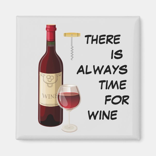 Aimant Bouteille à vin et verre Animés (Devant)